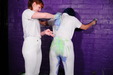 view details of set gm-4g016, Maude and Miss Abigail drench each other's white outfits with blue and green gloop